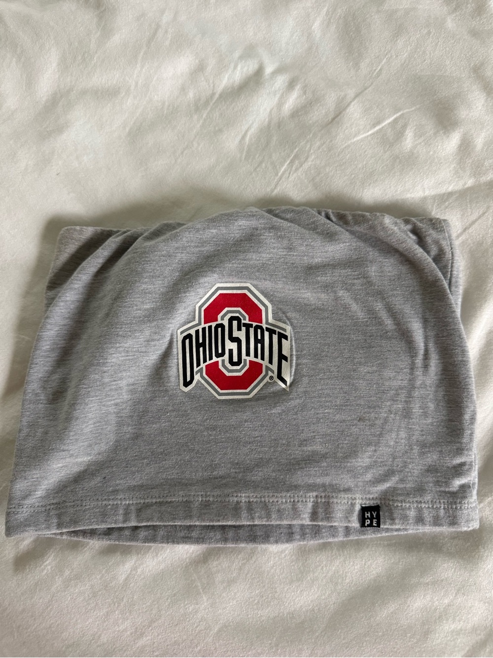 Ohio State Gray Crop Tube Top with Logo